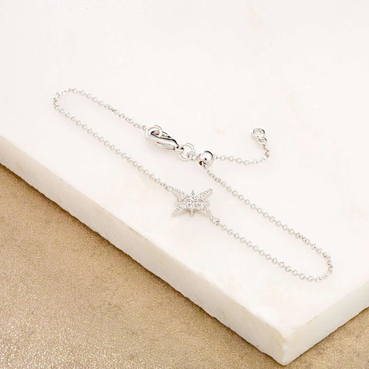 Starburst Bracelet with Slider Clasp - Silver