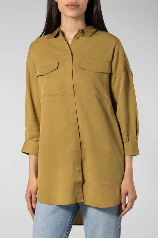 SLFDONNA LS SHIRT - Ecru Olive