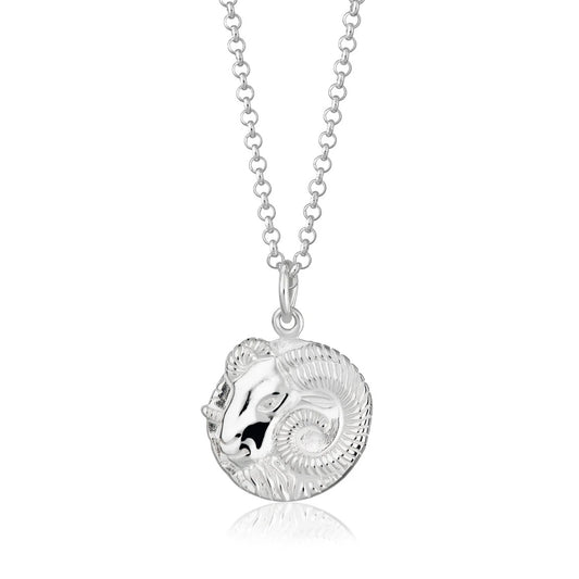Aries Zodiac Necklace - Silver