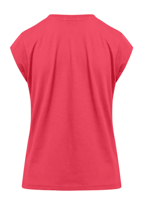 CC HEART BASIC V-NECK T-SHIRT - INTENSE PINK