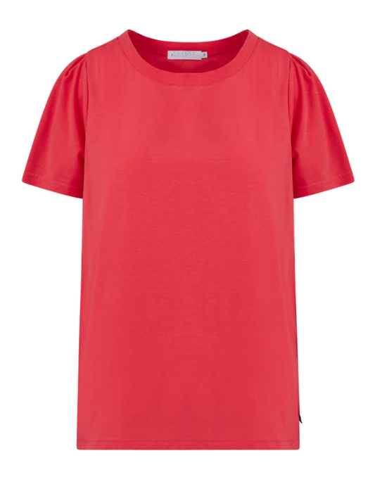 T-shirt With Pleats - Intense Pink