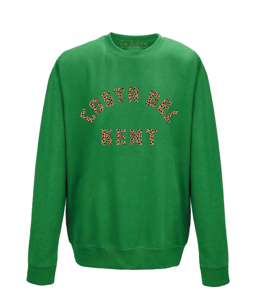 ‘Costa Del Kent’ Adults Unisex Sweatshirt - Green