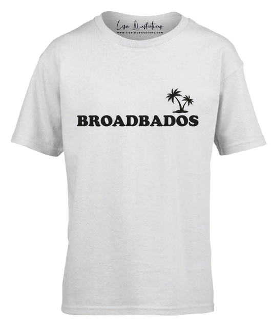 ‘Broadbados’ Kids T-Shirt - White