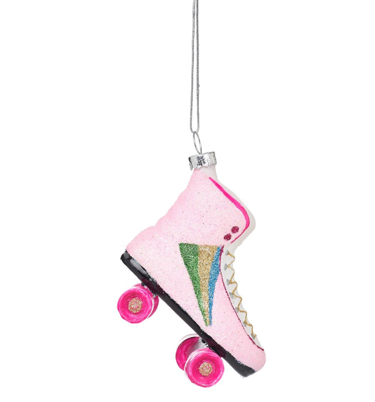 Retro Rollerskste Shaped Bauble -Pink