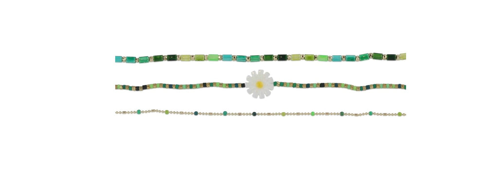 Big metal London Cressida Pack of 3 Anklets