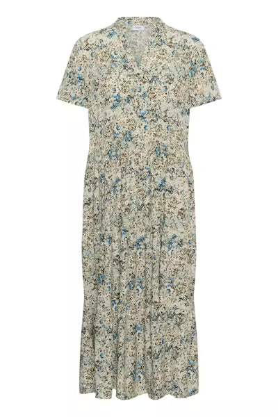 EDASZ SS DRESS - VALLARTA BLUE BRUSHED BLOSSOM