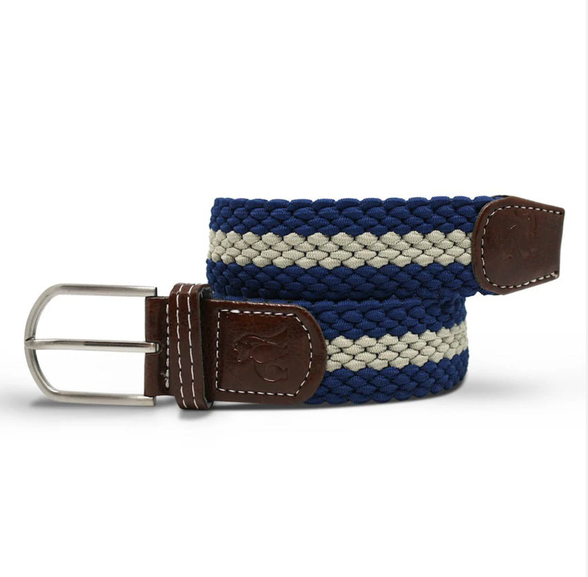 Woven Belt - Blue / Cream Stripe