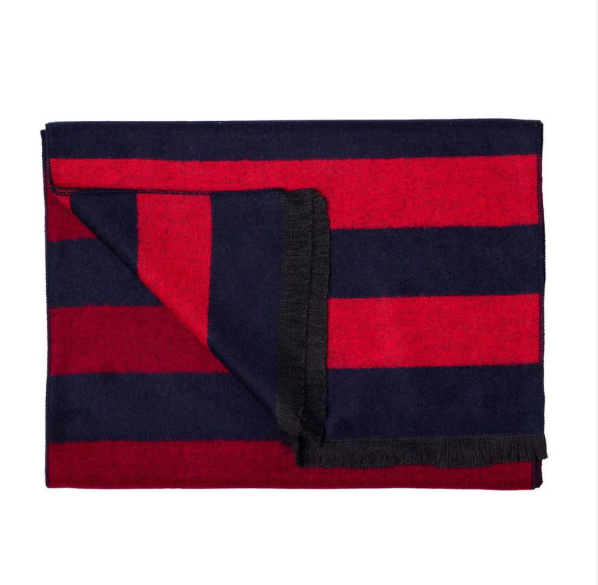 Red And Blue Stripe Bamboo Scarf