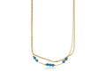 Big metal London Maria 2 Row Beaded Stainless Steel Necklace - Blue