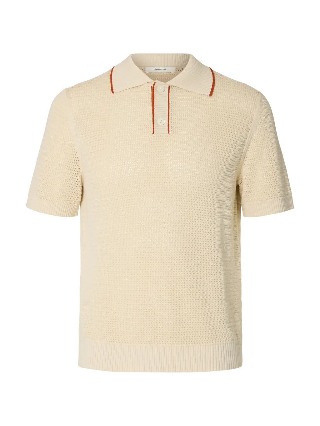 SLHJESSE SS KNIT OPEN STRUCTURE POLO