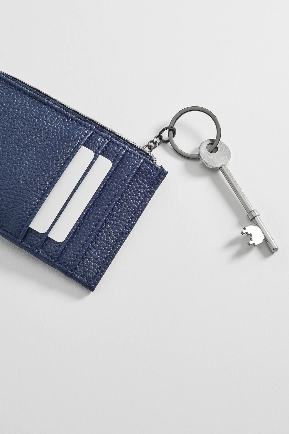 Mens Navy Zipped Card Holder