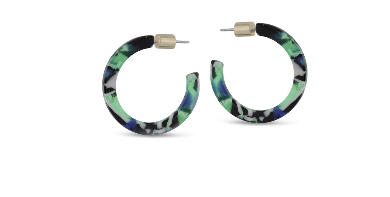 Isla Tiny Hoop Resin Earrings