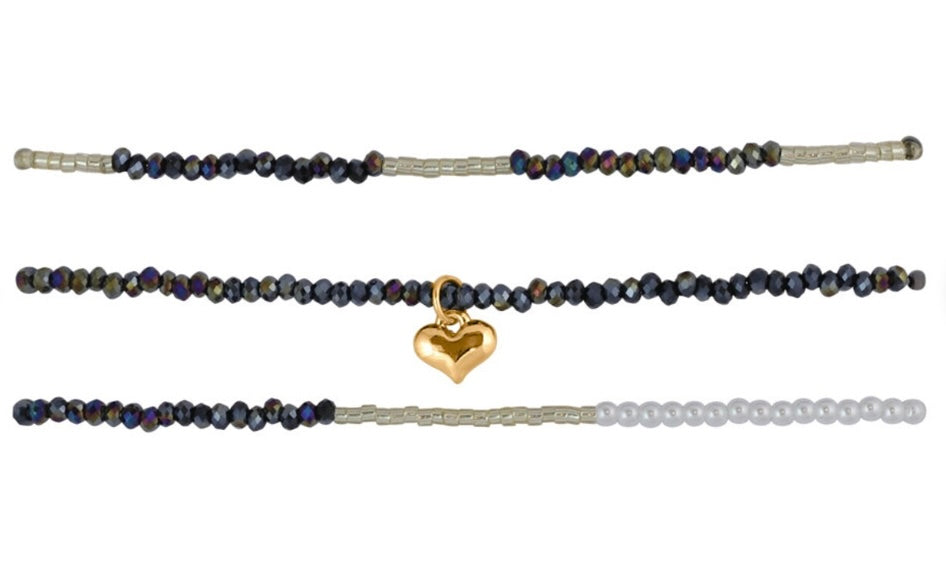 Big Metal London Sylvia Pack of 3 Anklets