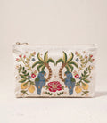 Tropical Parrot Canvas Everyday Pouch - Cream