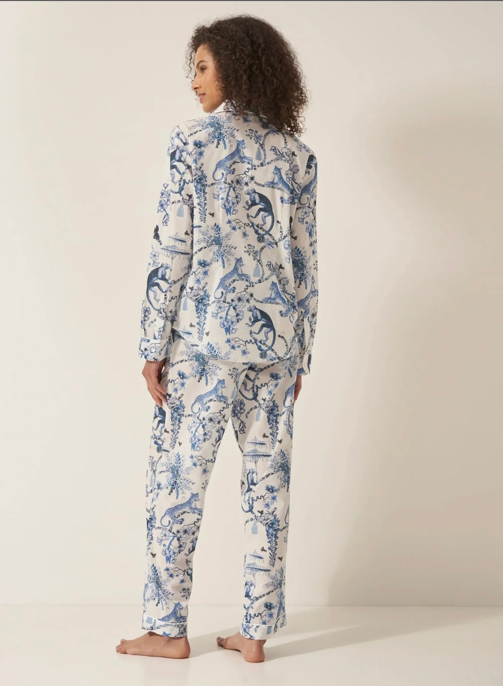 Women’s Cotton Pyjama Trouser Set -Chinoiserie