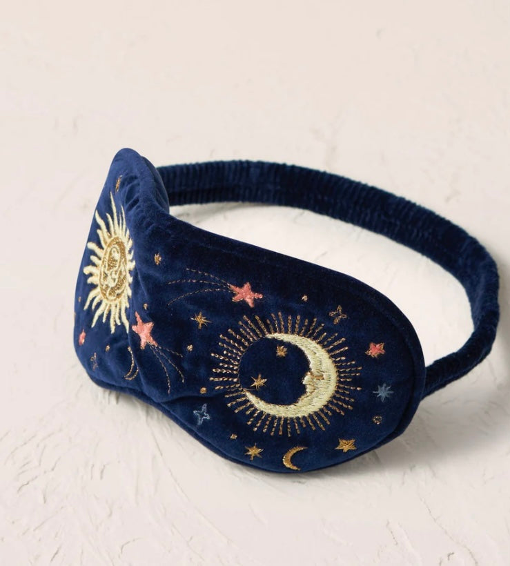 Celestial Velvet Eye Mask - Navy