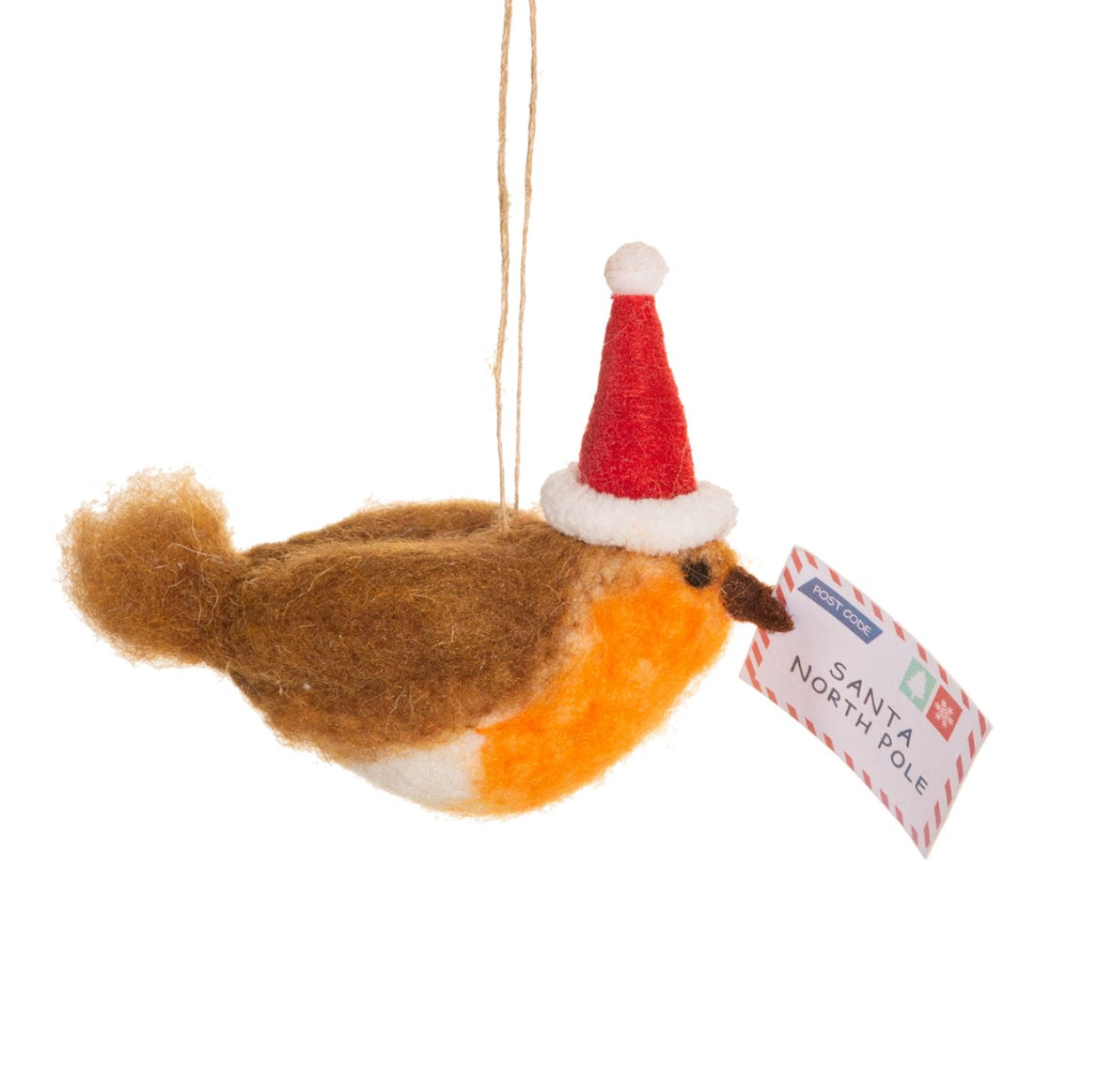 Robin With Letter To Santa Felt Decoration