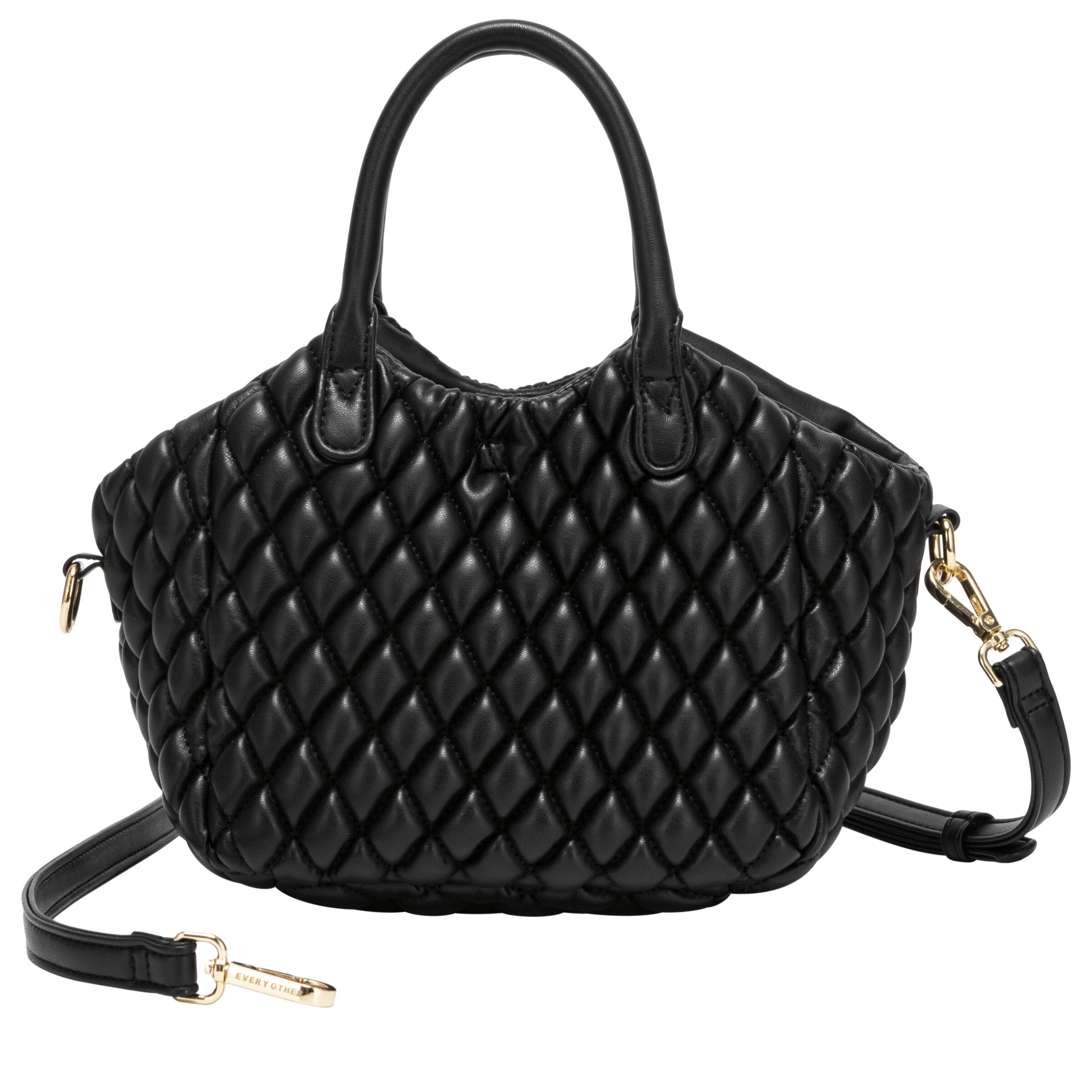 Quilted Grab Cross Body Bag - BLACK 12168
