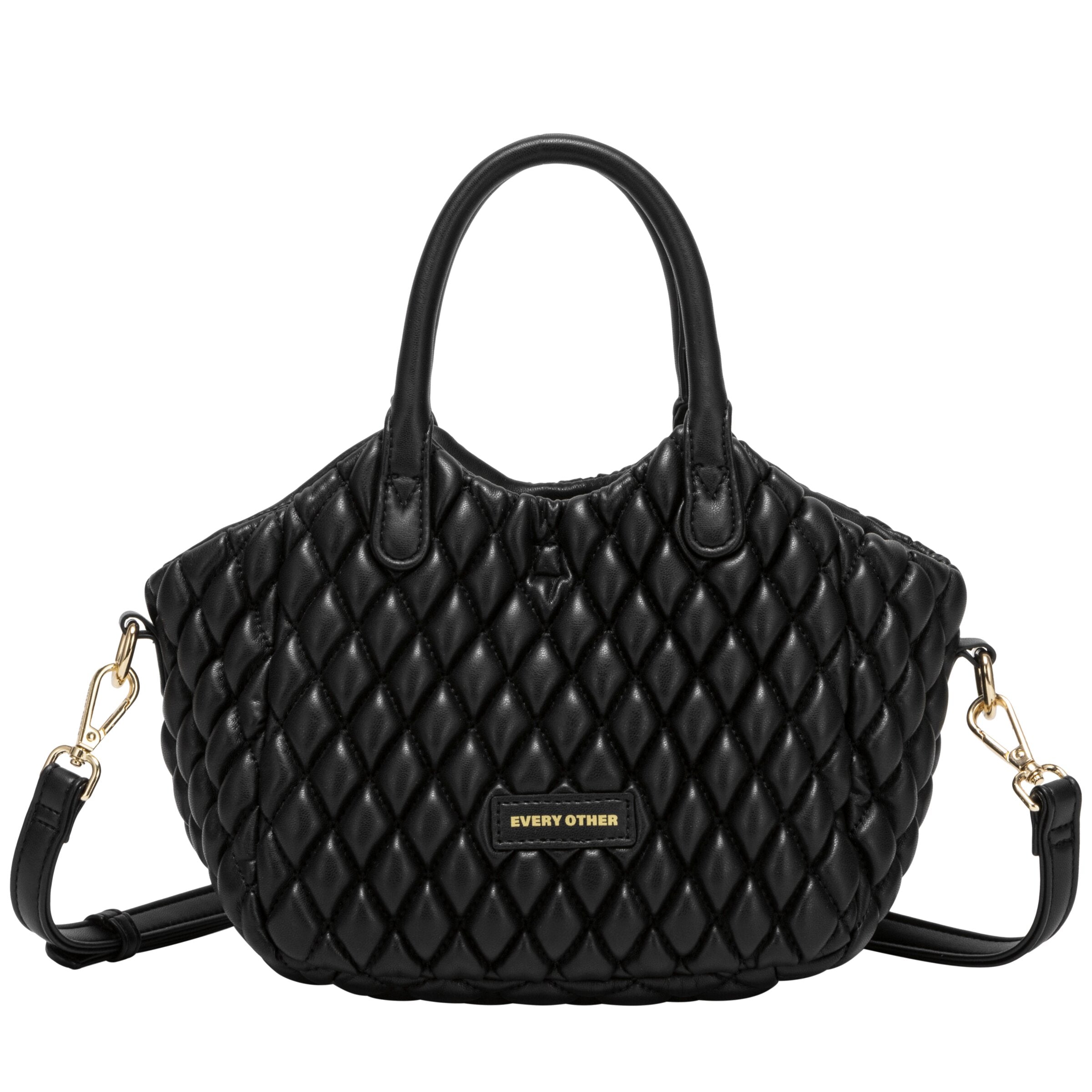 Quilted Grab Cross Body Bag - BLACK 12168