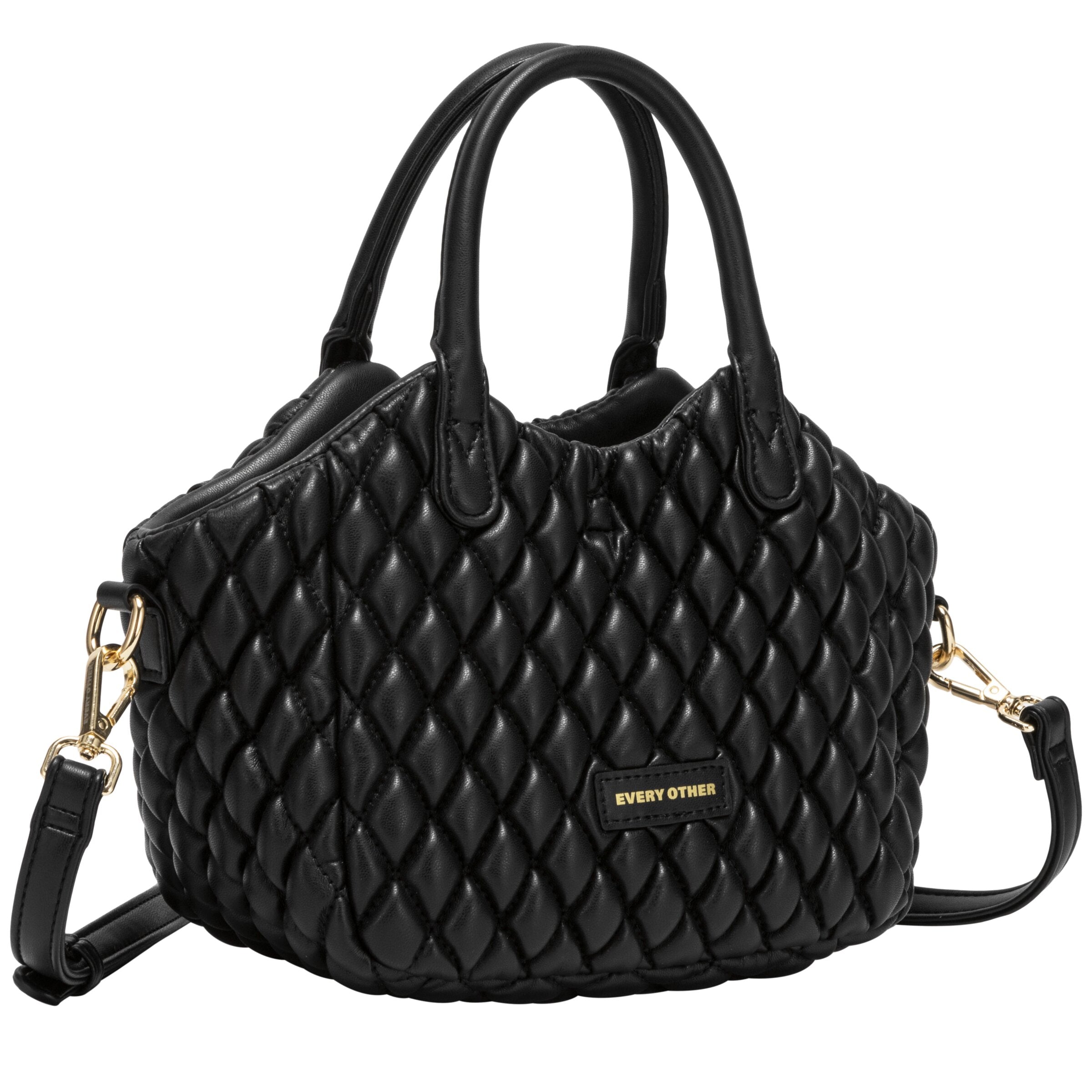 Quilted Grab Cross Body Bag - BLACK 12168