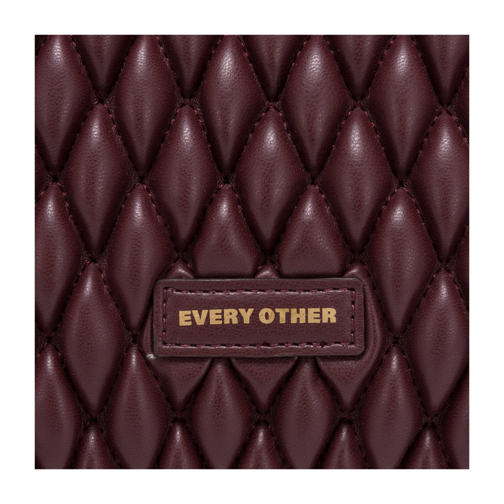 Quilted Grab Cross Body Bag - BURGUNDY 12168