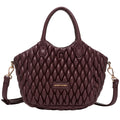Quilted Grab Cross Body Bag - BURGUNDY 12168