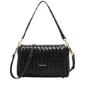 Flap Over Shoulder Clutch Cross Body Bag - BLACK 12176