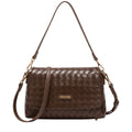 Flap Over Shoulder Clutch Cross Body Bag - BROWN 12176