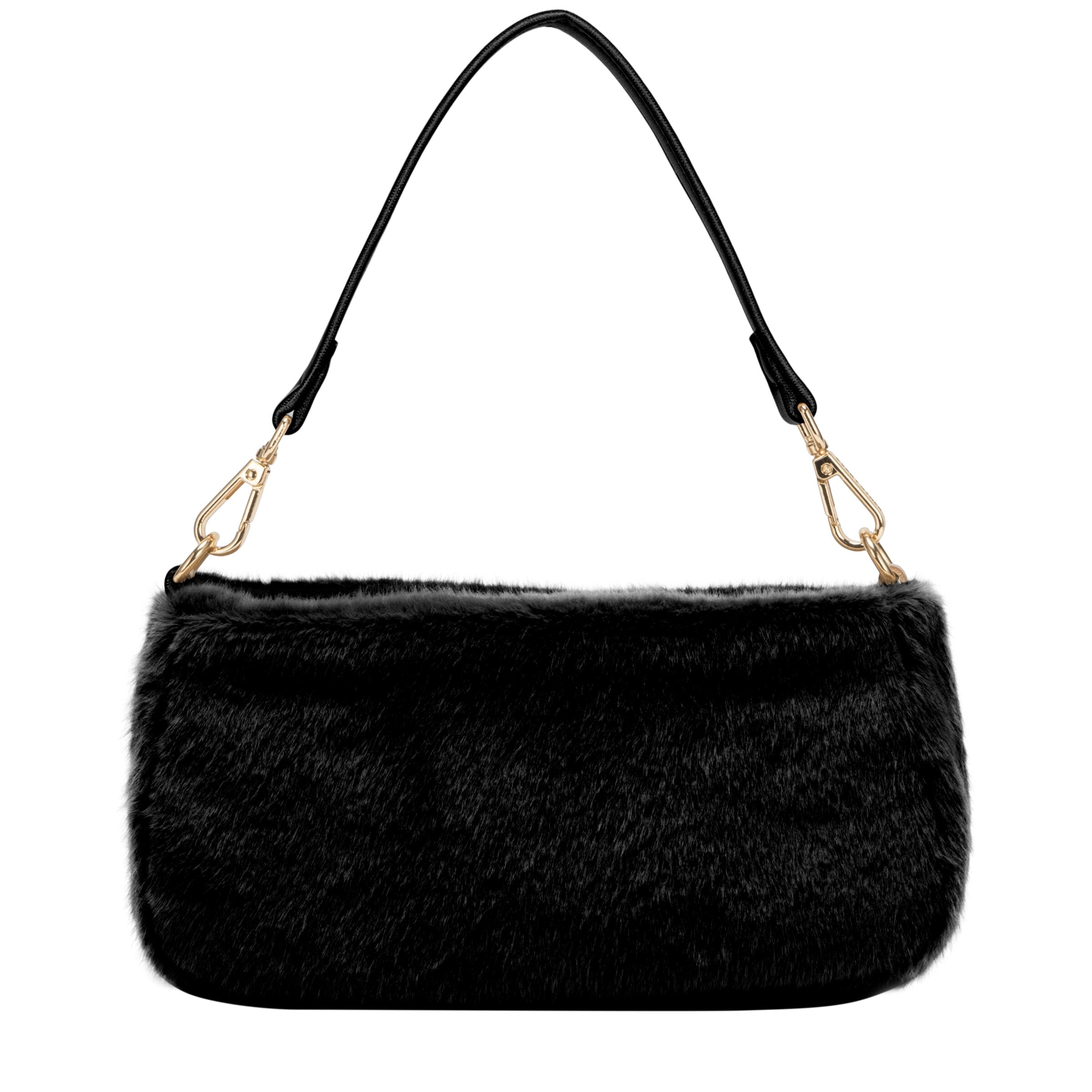 Baguette Cross Body Shoulder Bag - BLACK 12186