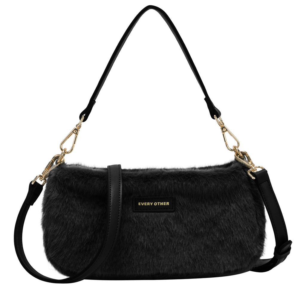 Baguette Cross Body Shoulder Bag - BLACK 12186