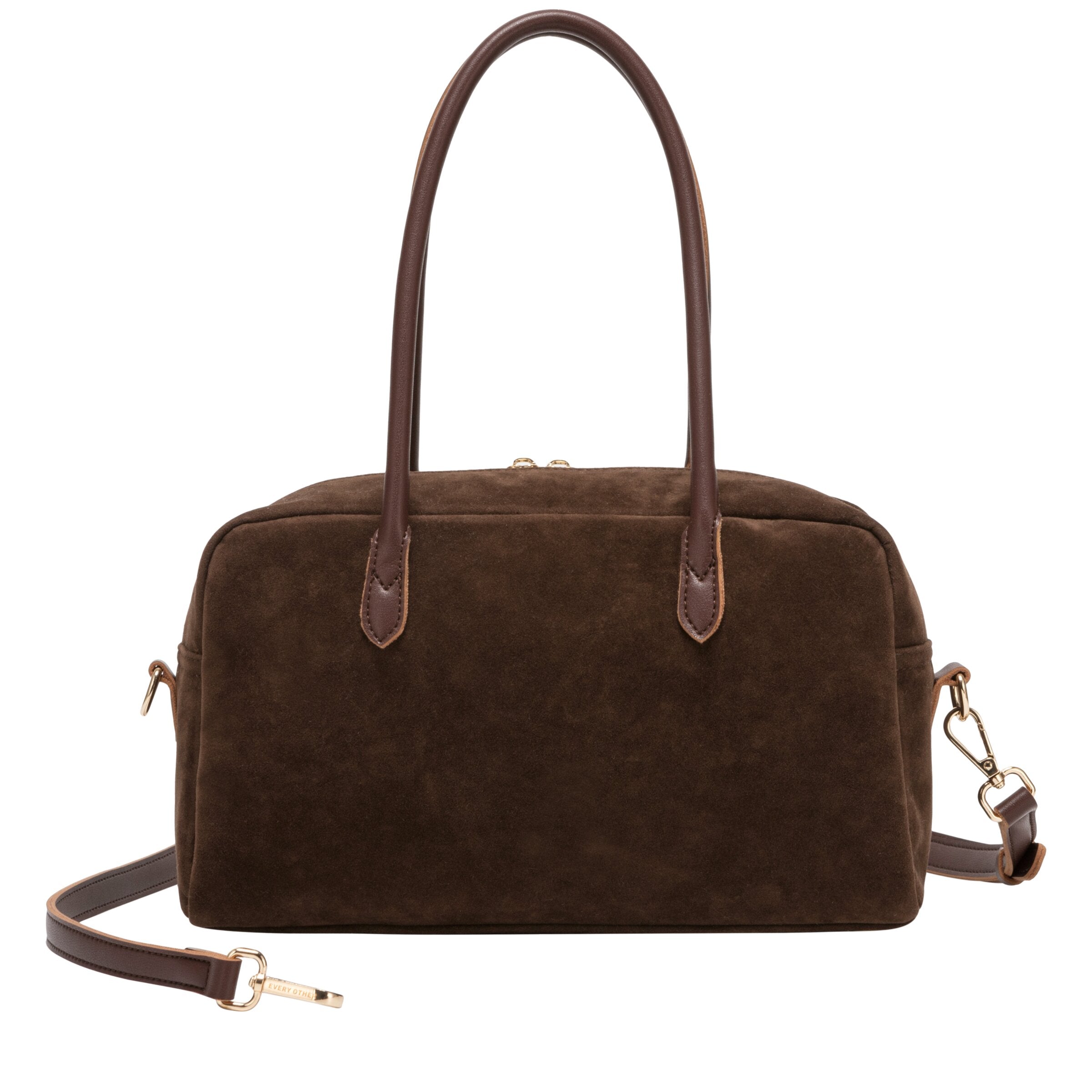 Suede Effect Bowling Bag - Season - BROWN 12191