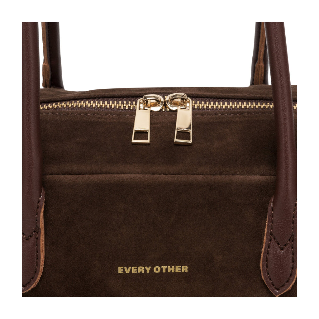 Suede Effect Bowling Bag - Season - BROWN 12191