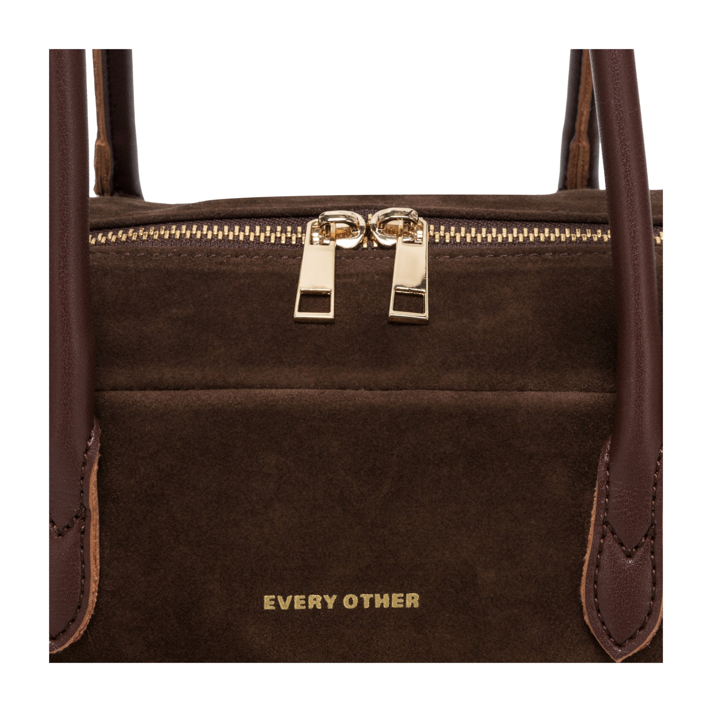 Suede Effect Bowling Bag - Season - BROWN 12191
