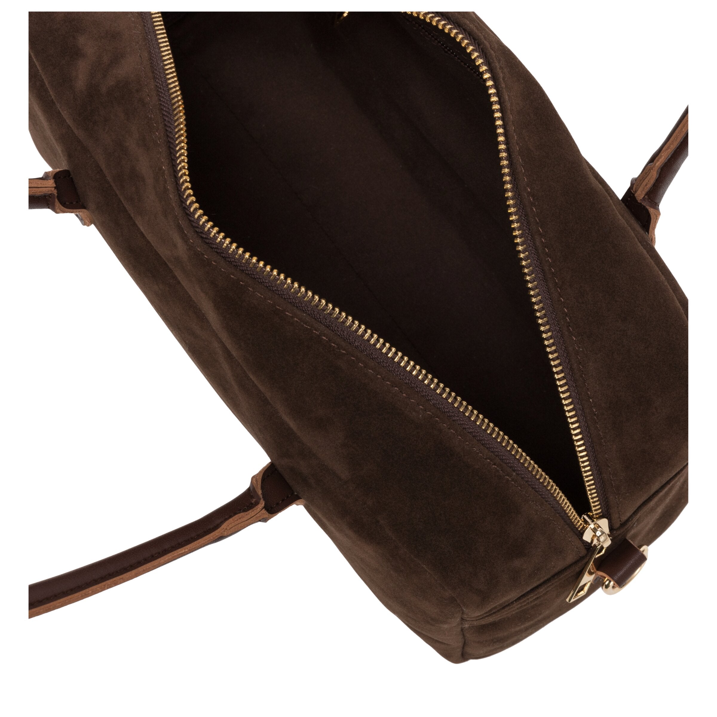 Suede Effect Bowling Bag - Season - BROWN 12191