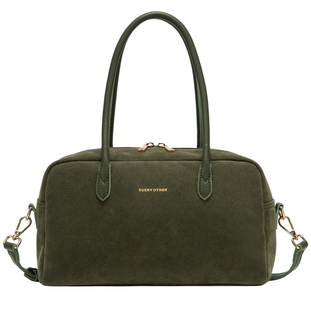 Suede Effect Bowling Bag - Season - KHAKI 12191