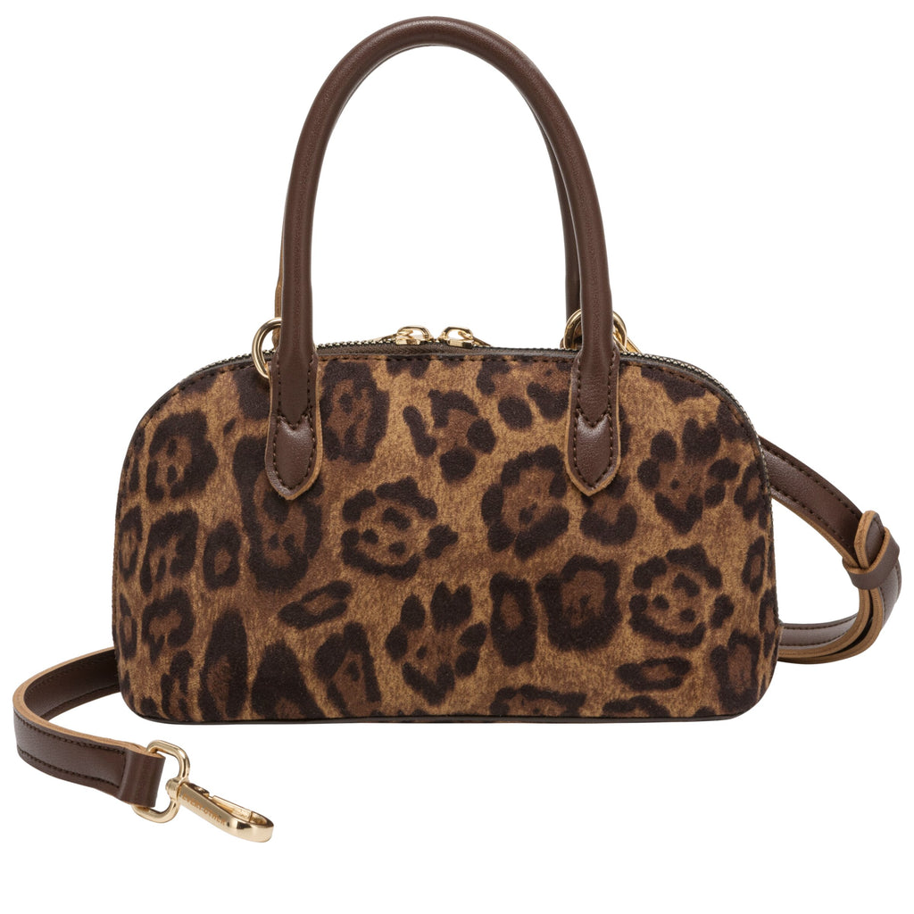 Suede Effect Mini Bowling Bag - LEOPARD 12192