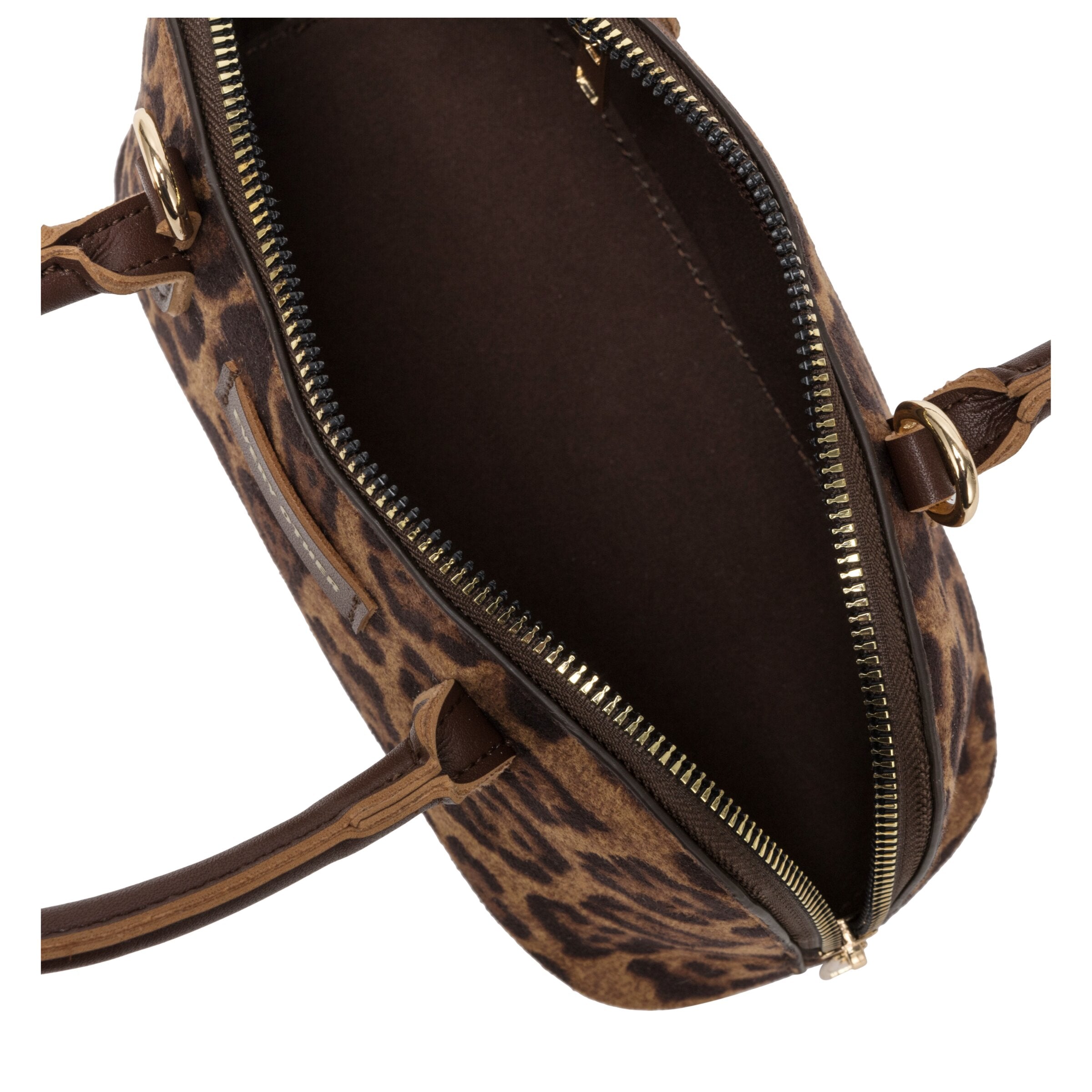 Suede Effect Mini Bowling Bag - LEOPARD 12192