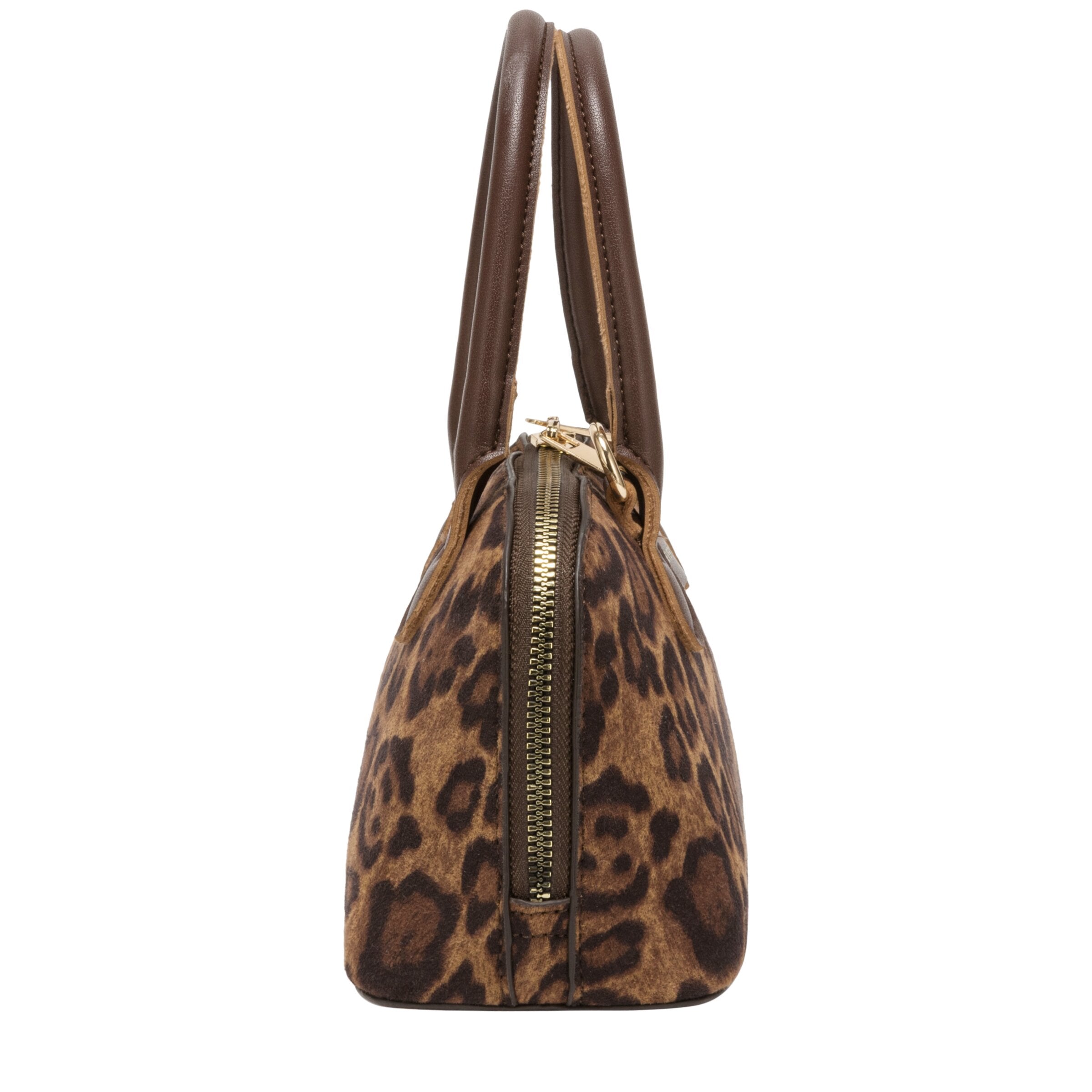 Suede Effect Mini Bowling Bag - LEOPARD 12192