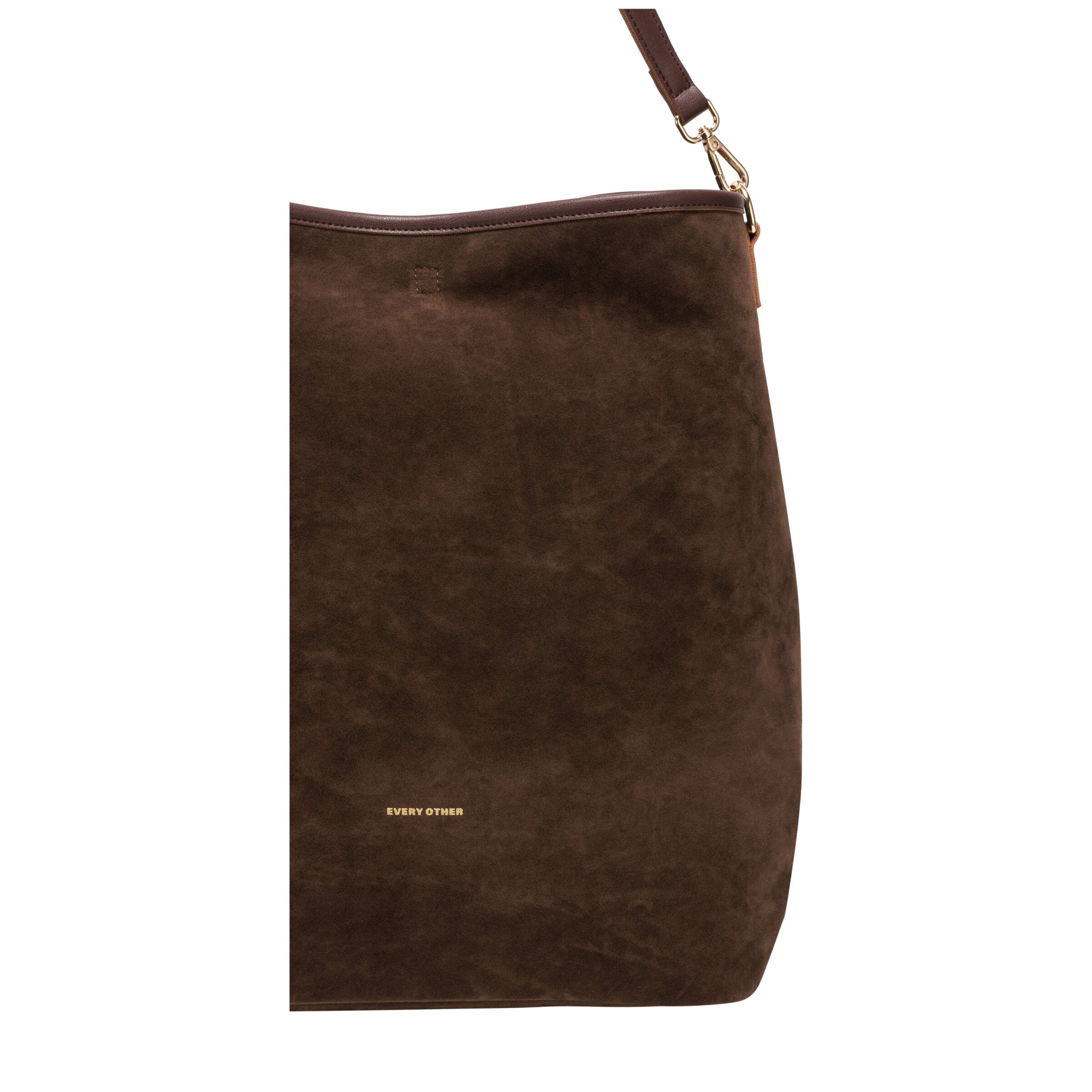 Suede Effect Single Strap Shoulder - BROWN 12194