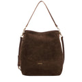 Suede Effect Single Strap Shoulder - BROWN 12194