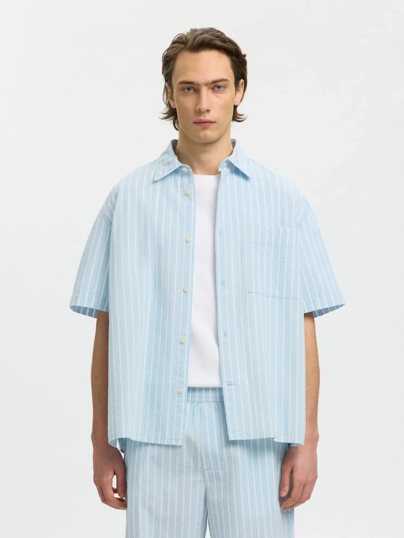 SLHRLXSTUART SEERSUCKER SS SHIRT