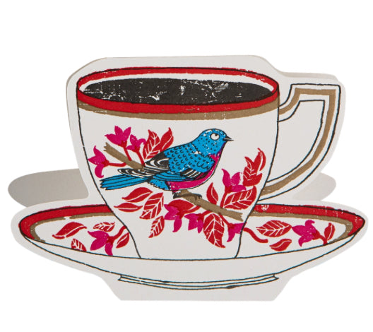 Birdy Tea Cup Greeting Card