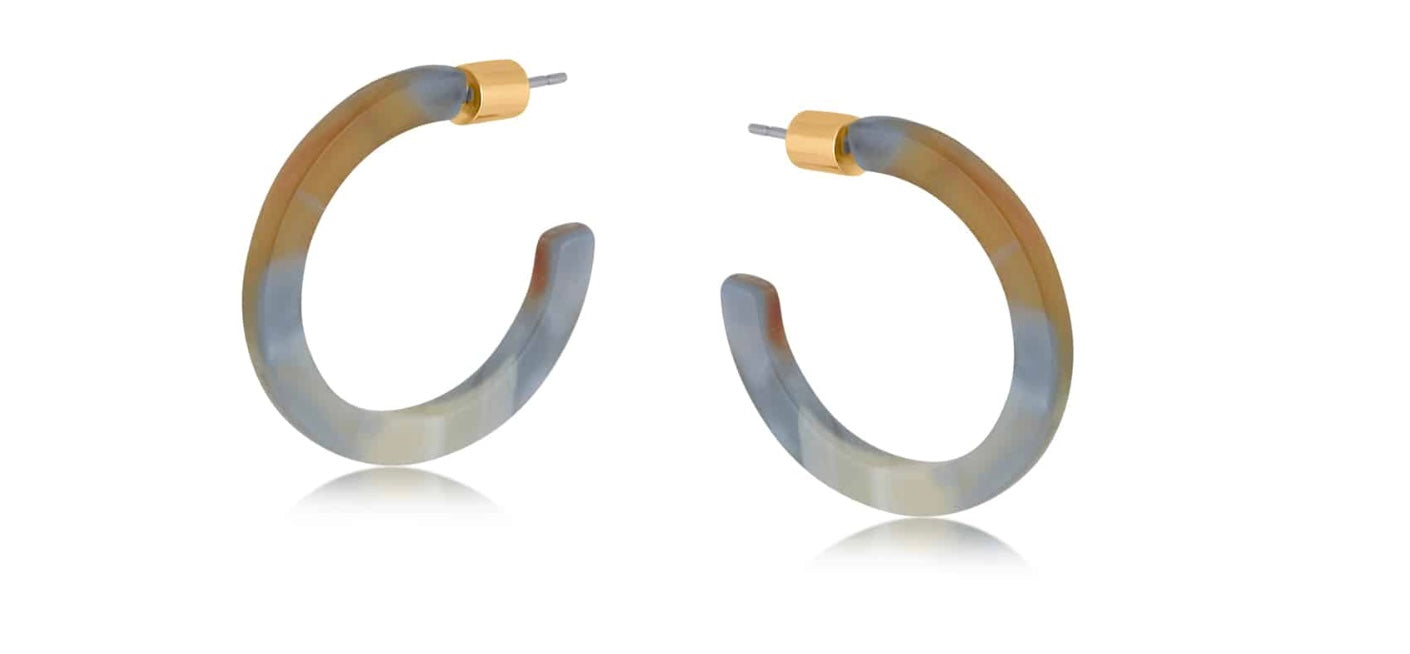 Kathryn Thin Resin Hoop Earrings