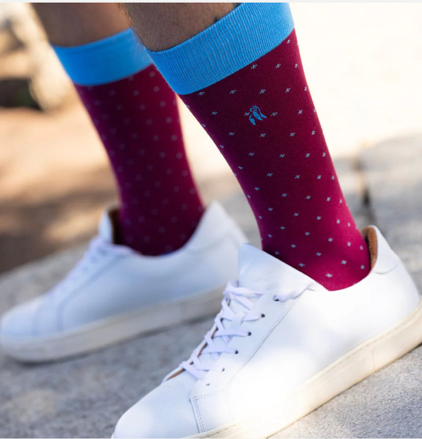 Spotted burgundy Bamboo Socks