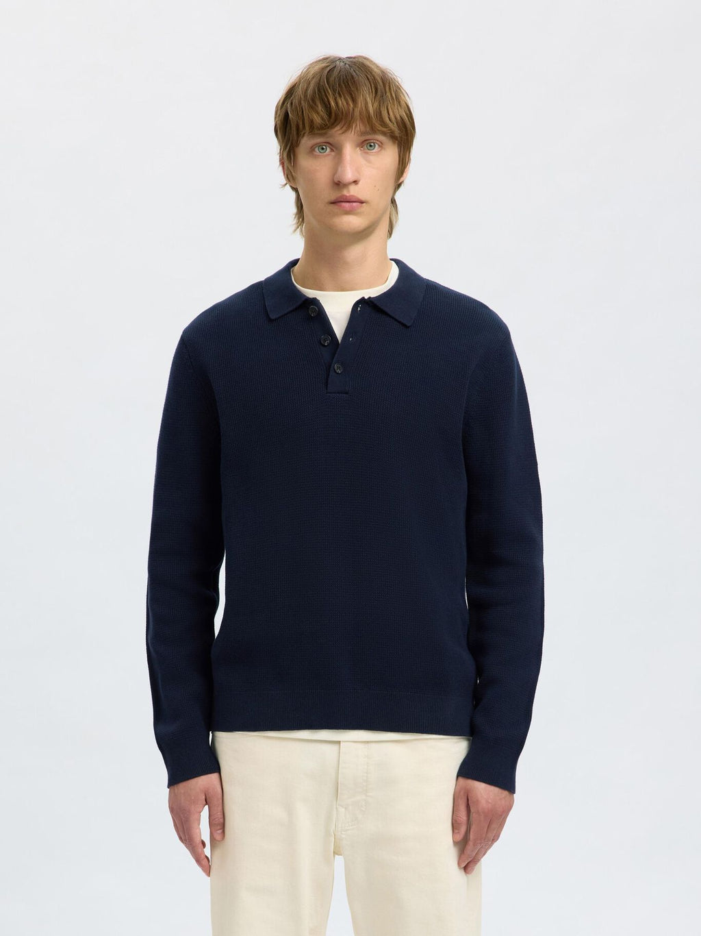 SLHDANE LS KNIT STRUCTURE POLO