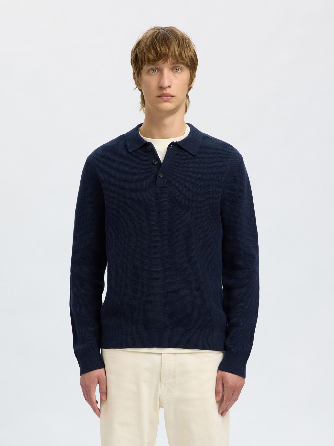SLHDANE LS KNIT STRUCTURE POLO