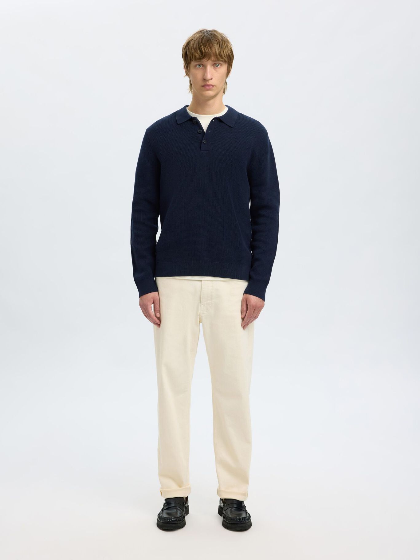 SLHDANE LS KNIT STRUCTURE POLO
