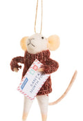 Mouse with Letter to Santa Felt Decoration