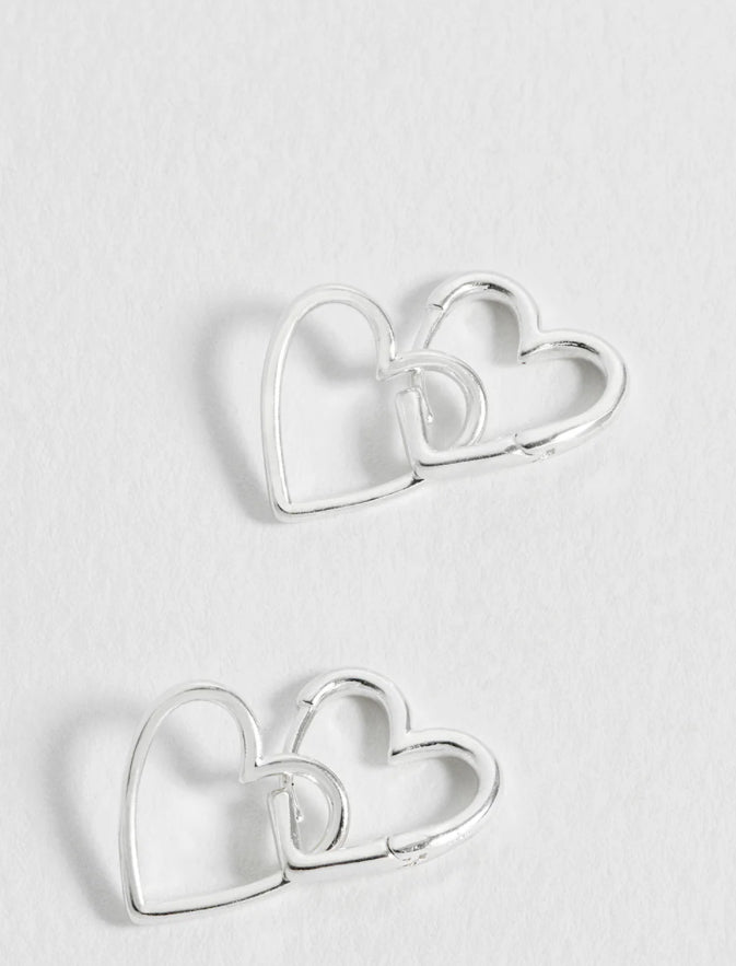 Double Heart Hoop Earrings