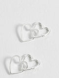 Double Heart Hoop Earrings